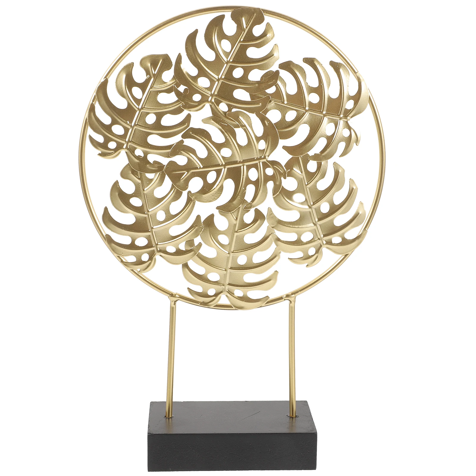 

Iron Monstera Leaf Decor Tabletop nament Sturdy Base Crafted Room Office Home Accessory Tropical Plant Model