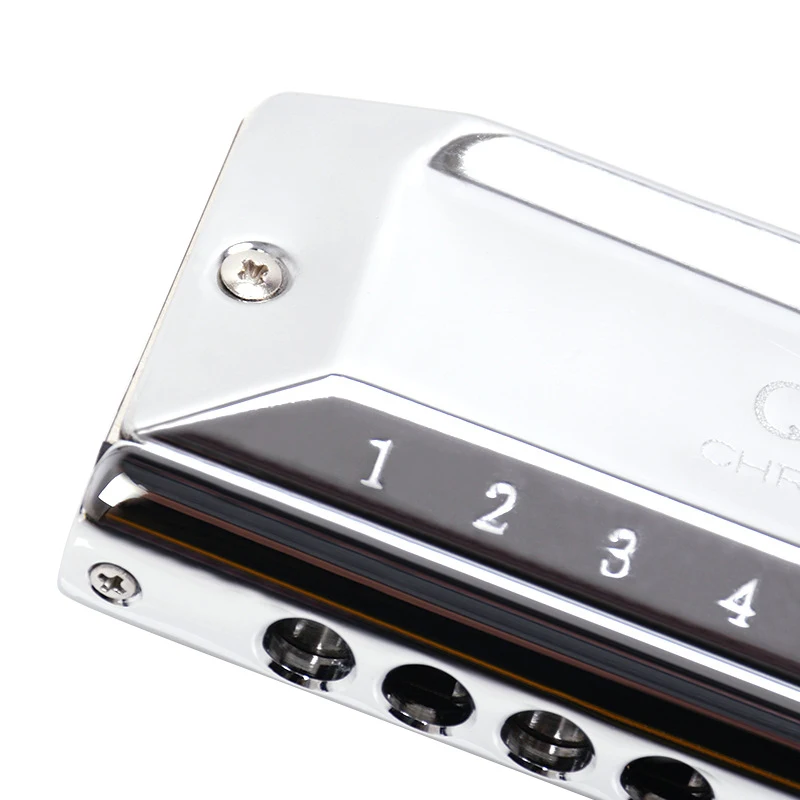 L71AQIMEI Professional Chromatic Harmonica 16 Hole 64 Tone Mouth Organ Key of C Professional Musical Instruments QM16A