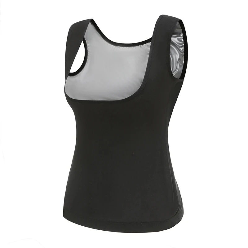 Women Sweatsuit Coated Fat Burning Vest Exercise Slimming Sauna Suit Corsets Compression Reducing Weight Loss Tops Waist Trainer