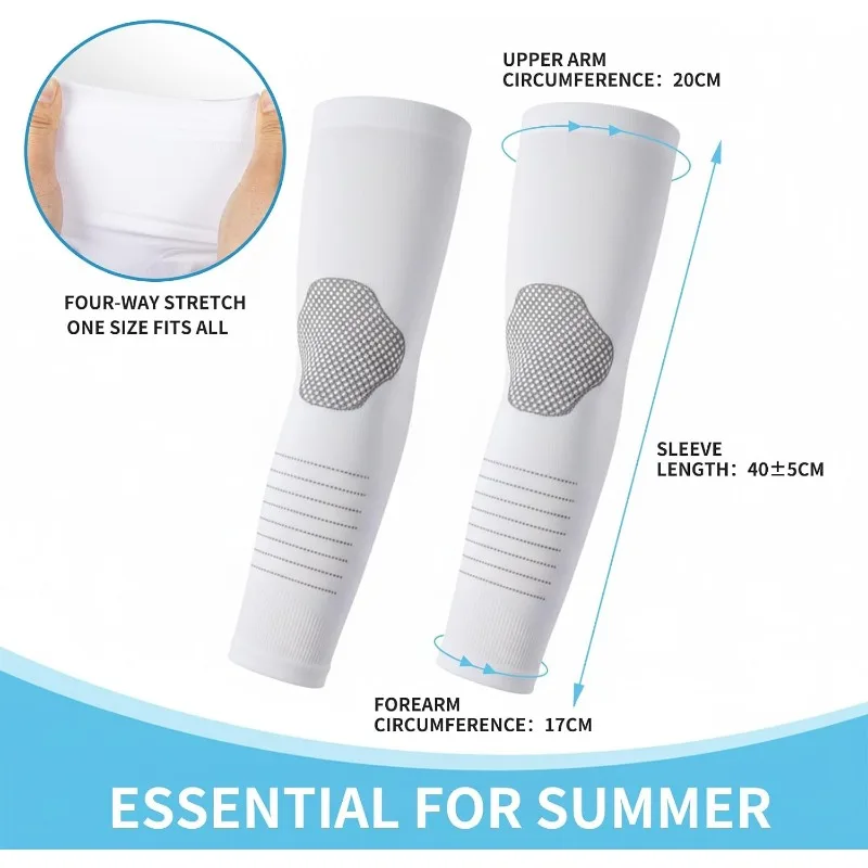 Outdoor Sports Sleeve Ice Silk Sunscreen Sleeves Long Gloves for Hand Protector Arm, Summer Ice Silk Sun Protection Arm Sleeves