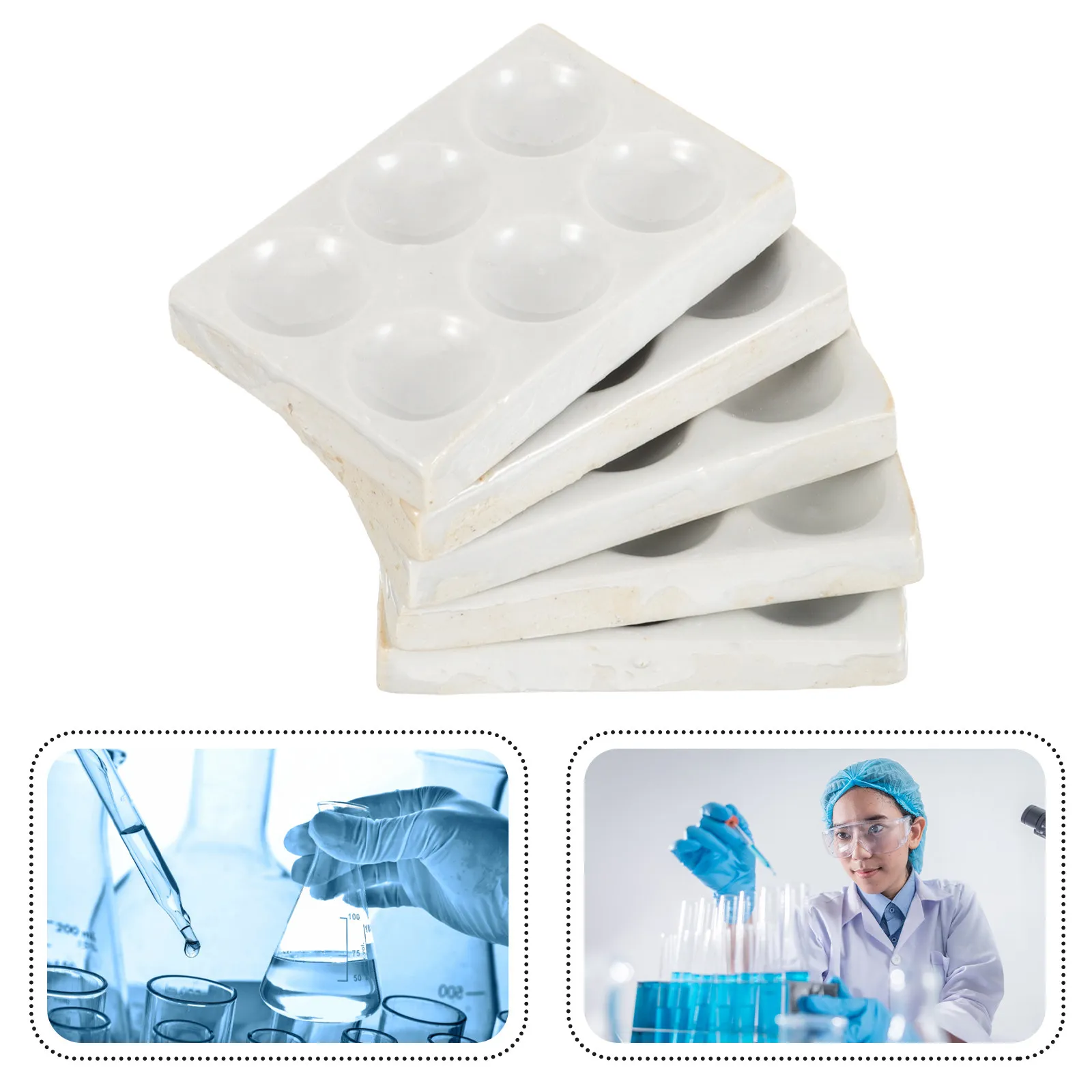 

2Pcs Ceramic Spot Reaction Plate 12 Holes High-Durability Porcelain Material for Chemical Testing Chemistry Class Scientific
