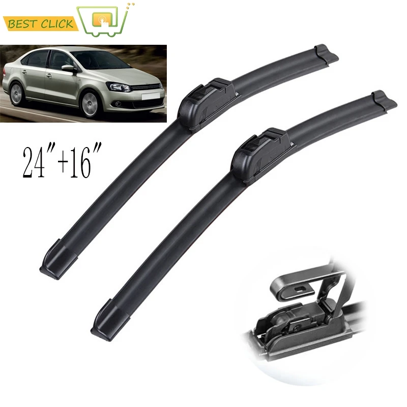 Misima Windshield Windscreen Wiper Blades For VW Polo Sedan / Vento 2010 2011 2012 2013 2014 Front Window Wiper 24\