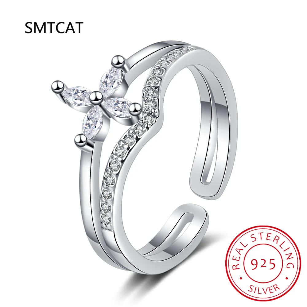 

Moissanite Four Leaf Clover Flower Ring for Women D Color VVS1 925 Sterling Silver Engagement Wedding Party Exquisite Jewelry