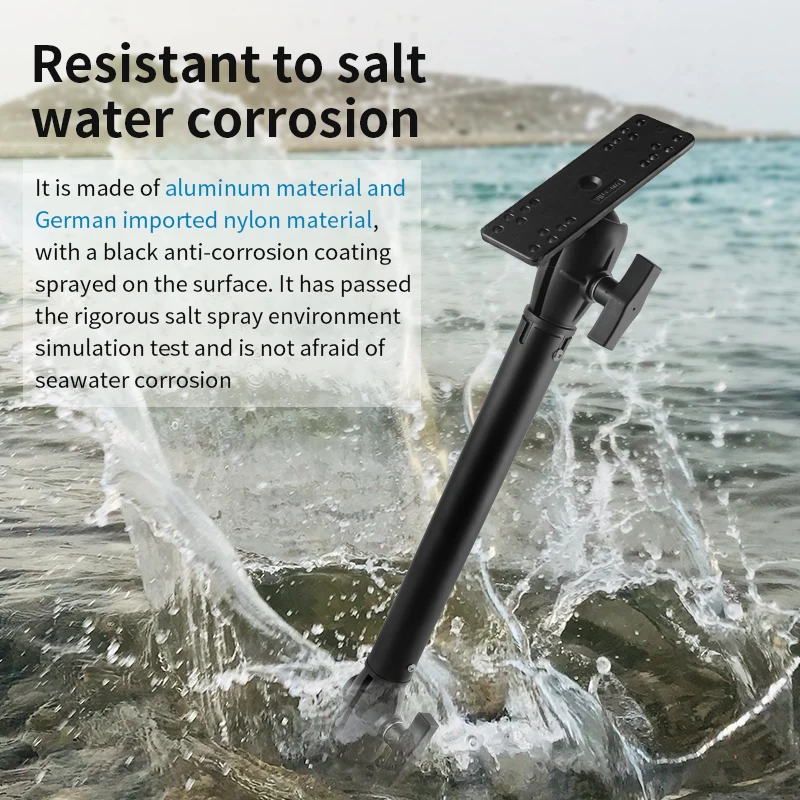 

1.5" / C Size Ball Aluminum Fish Finder Mount with Extension(18.3") 360° Rot Arm, Marine Electronic/Depth Finder Mount for Boat