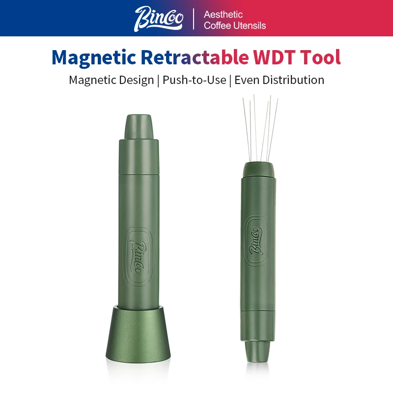 

Bincoo Telescopic Espresso WDT Tool, Stainless Steel Coffee Needle Magnetic Base for Even Grounds Distribution Clump Breaking