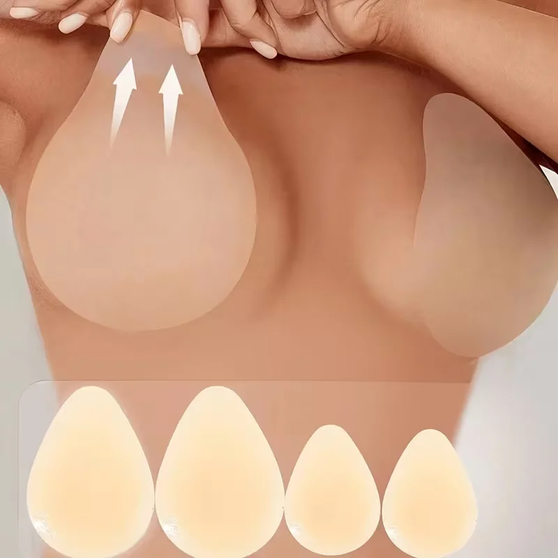 Protetor de Mamilo de Silicone em Formato de Gota, Adesivo para Sutiã, Previne Flacidez, Eleva o Busto, Adesão que Não Prejudica a Pele, Acessórios de Lingerie