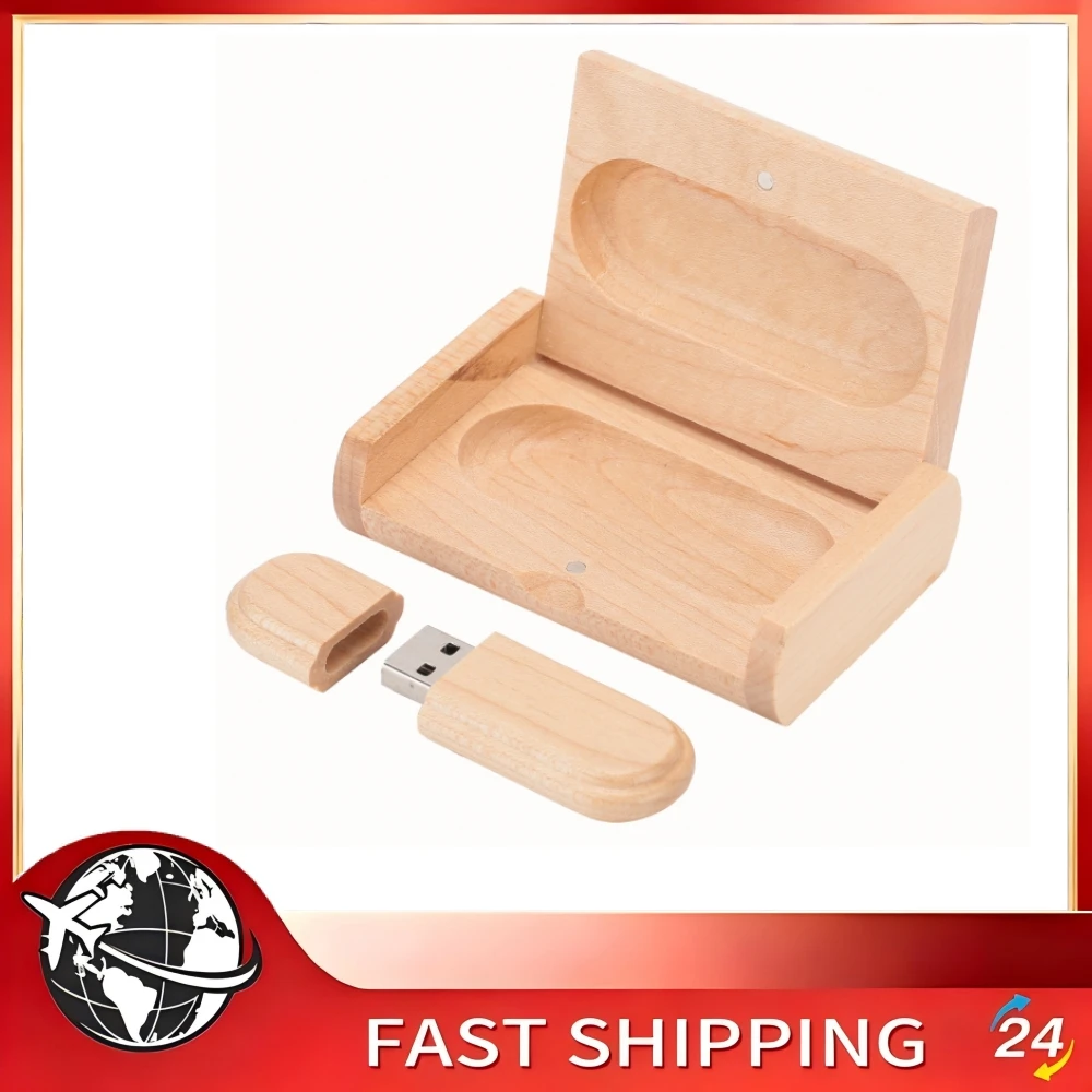 

Cute U Disk Flash Drive Portable U Disk Wooden Portable Mini U Disk USB Flash Drive Memory Stick Computer Parts with Box CM10002