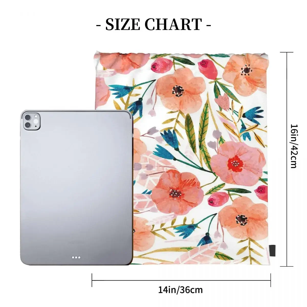 Zaini per danza floreale Borse portatili multifunzionali con coulisse Borsa sportiva tascabile con coulisse Borse per libri per studenti in viaggio