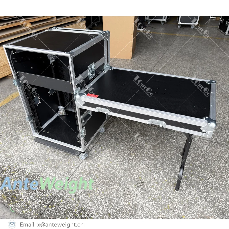 14U Bottom Production Rack Case with 12U Slant Mixer Top