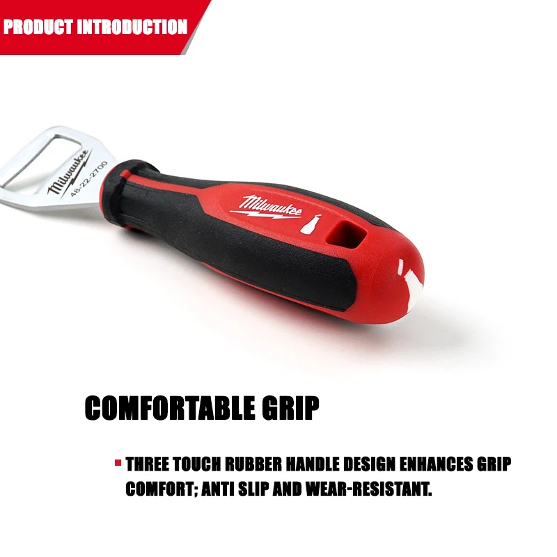 Milwaukee Heavy Duty Bottle Opener, Cap Screw Creative Wine Opener, Industrial Grade Steel Anti Slip Grip, Easy Open 48-22-2700