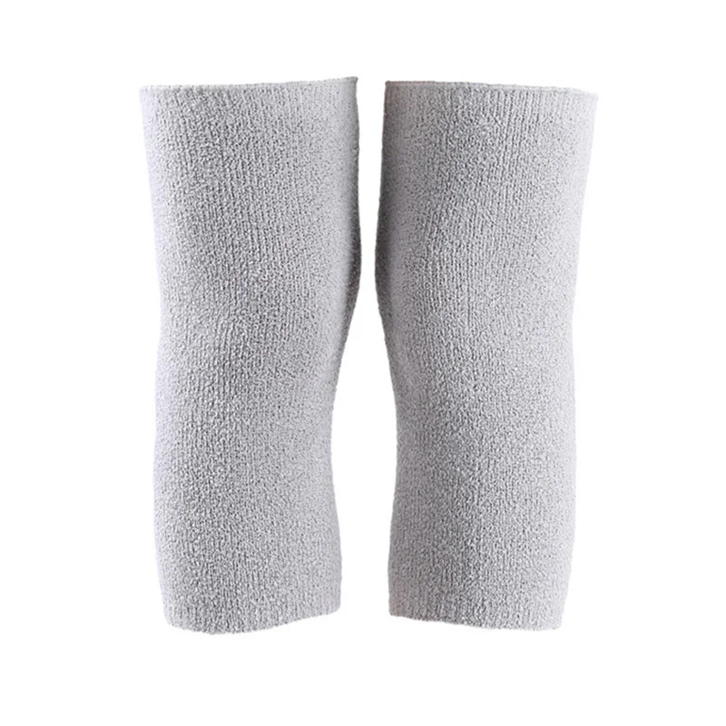 1 paire de genouillères chaudes d'hiver, équipement de protection en charbon de bambou pour femmes et hommes âgés, Support de genouillère pour course à pied en hiver