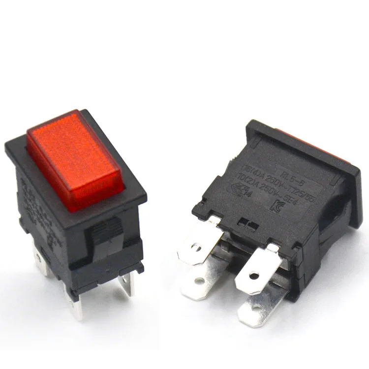 الأصلي RL5-621/N-0-RE/BK-P4 الضوء الأحمر أربعة دبوس زر القفل الذاتي 21*15 مللي متر 10/16A250V #4