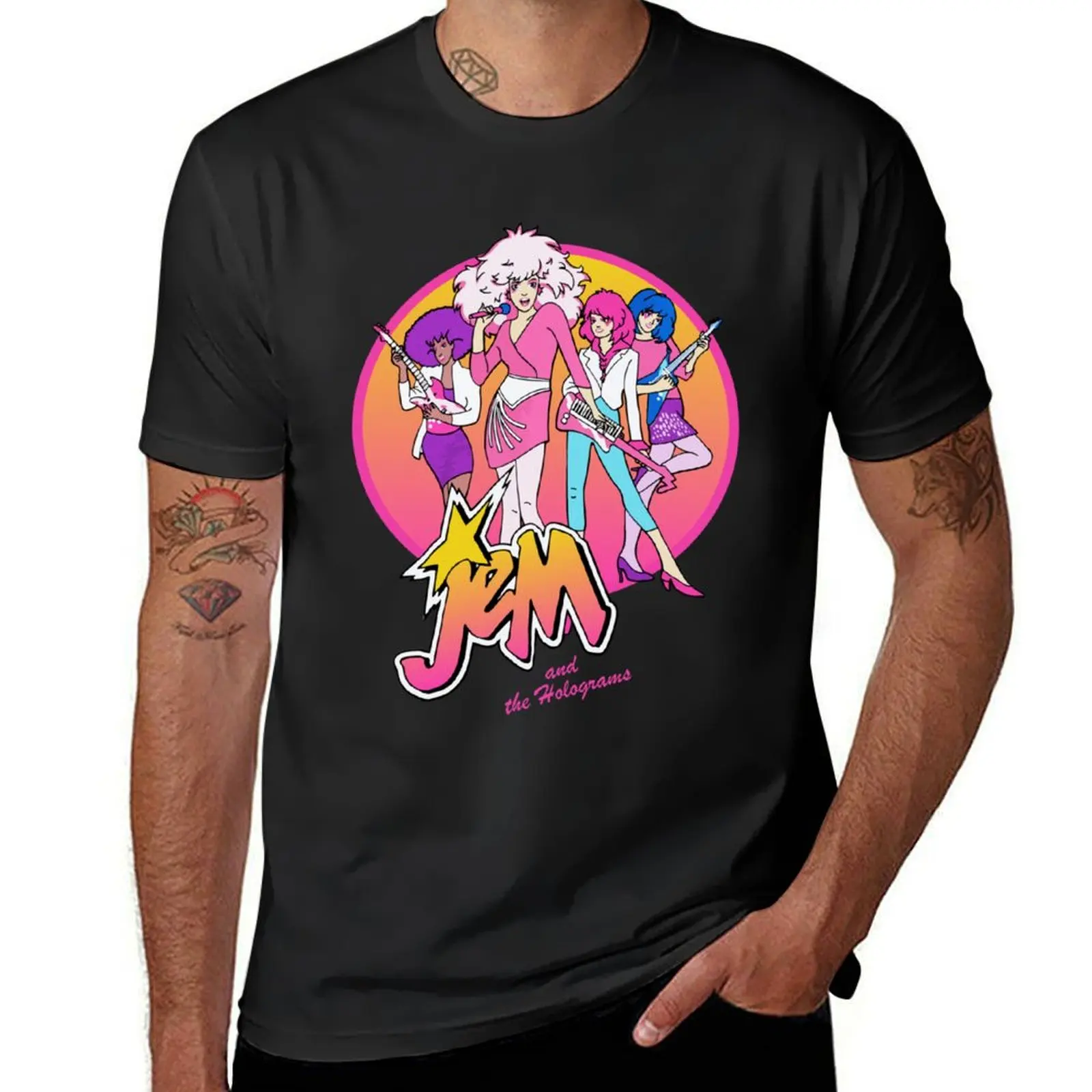 

Jem and the Holograms T-Shirt oversized Short sleeve tee for a boy Men's t shirts