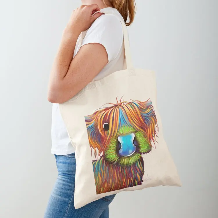 HiGHLaND CoW PRiNT SCoTTiSH ' STaNLeY THe TaRTaN Coo ' BY SHiRLeY MacARTHuR Tote Bag