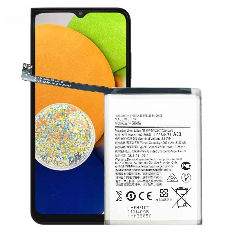 삼성 배터리 HQ-50S HQ-50SD 갤럭시 A02S M02S M025 F02S A03 A03S 휴대폰 배터리 5000mAh SLC-50 +도구