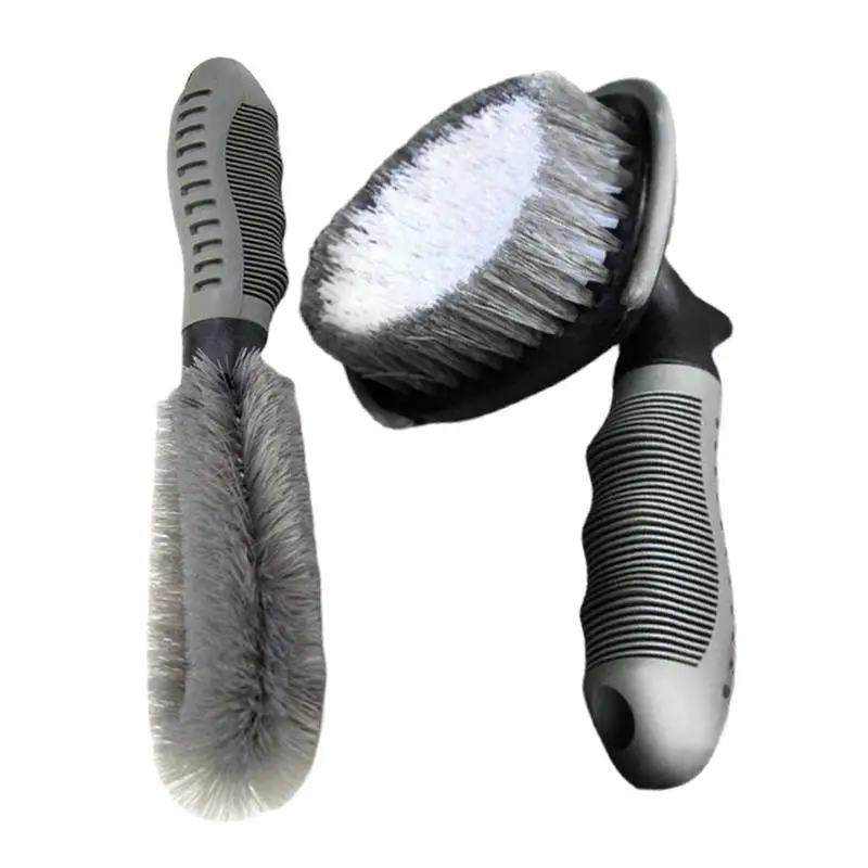 Car Wash Wheel Brush Kit 2 Pieces Wheel Wand Car Detailing Brush Set Multifunctional Tire & Wheel Cleaning Brush Tools