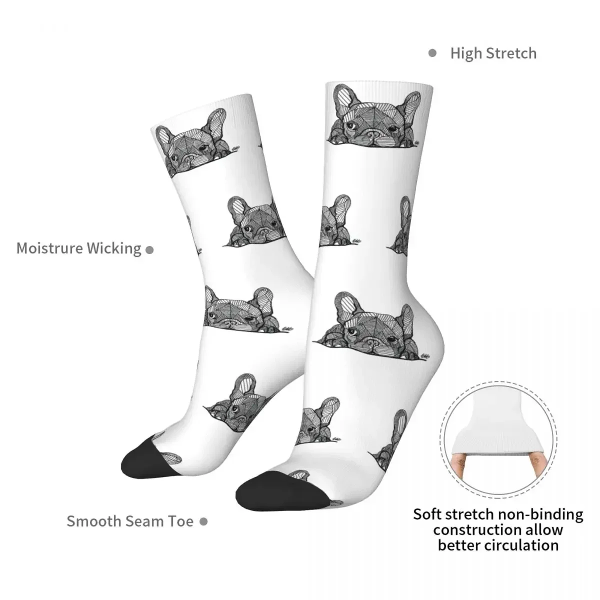 French Bulldog Puppy Socks Harajuku High Quality Stockings All Season Long Socks Accessories for Unisex Birthday Present