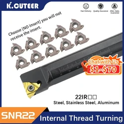 SNR0020R22 SNR0025S22 SNR0032T22 SNR0040T22 SNR0050U22 Internal Thread Turning Tool rod 22IR Inserts Lathe CNC tools