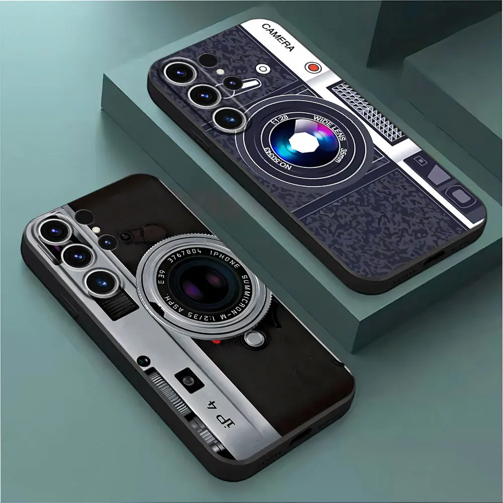 Retre Camera Phone Case for Samsung Galaxy S23 Ultra S20 S21 FE S22 Plus S24 Ultra S21 5G S23 FE Silicone Cover Armor Cases