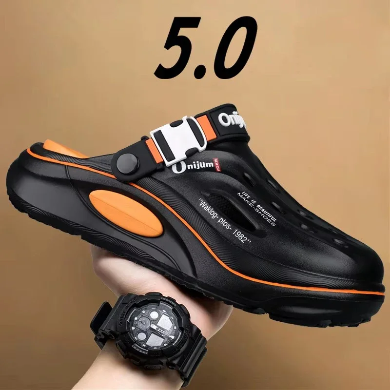 Novos Clogs Clássicos de Verão para Homens, Chinelos Respiráveis, Sapatos de Jardim em EVA, Confortáveis para Praia, Sandálias Antiderrapantes