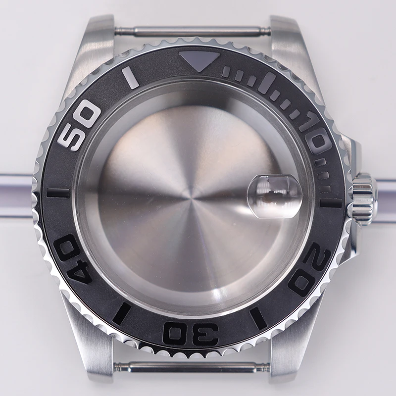 

High-quality 40mm Silver Watch Case Sapphire Glass For Seiko NH35 NH36 NH34 Miyota 8215 ETA 2824 Movement YACHT Case 28.5mm Dial