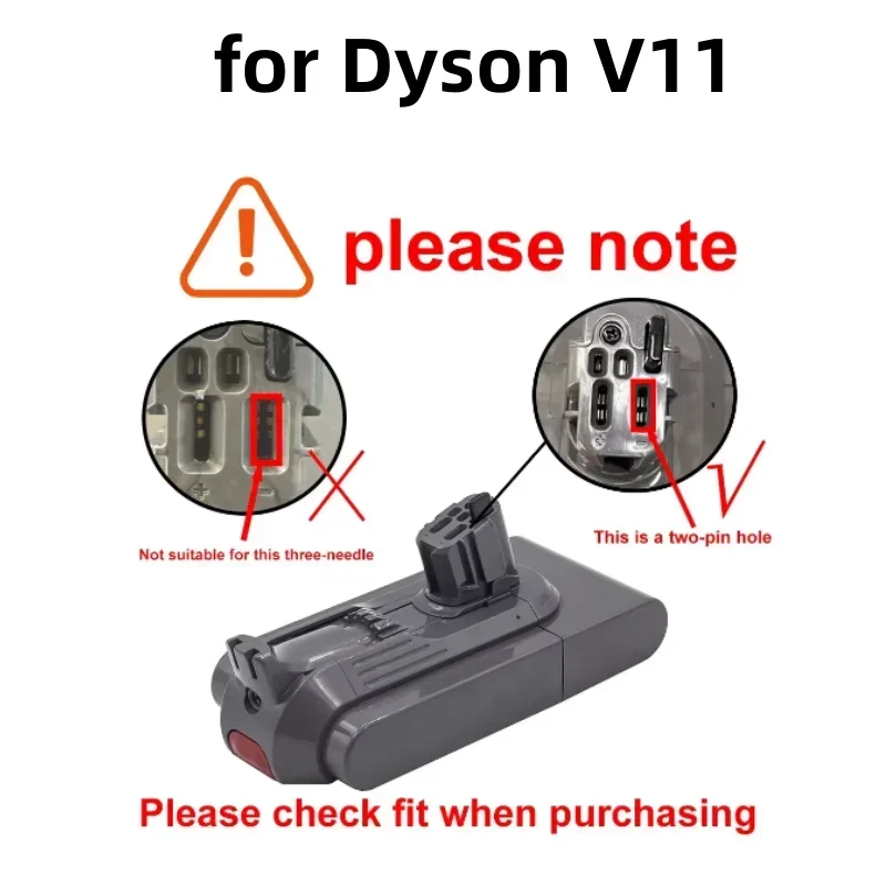 25.2V for Dyson V12 Detect Slim Cordless V11 Absolute Extra V11 Absolute V10 Animal V10-SV12 V11-SV15 Battery 25.5V 12800mAh