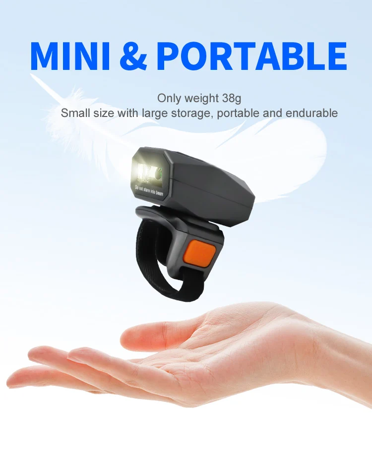 GTCODESTAR 2D Wireless Bluetooth Barcode Reader Mini Finger Qr Bar Code Reader Portable Wearable Ring 2.4G USB Barcode Scanner