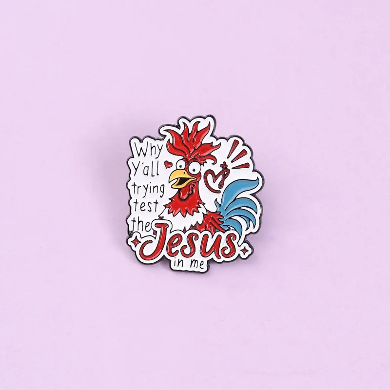 Cartoon animals big rooster Enamel Pins Cute metal badge gift Fun toys for children Fashion jewelry accessories women's brooch
