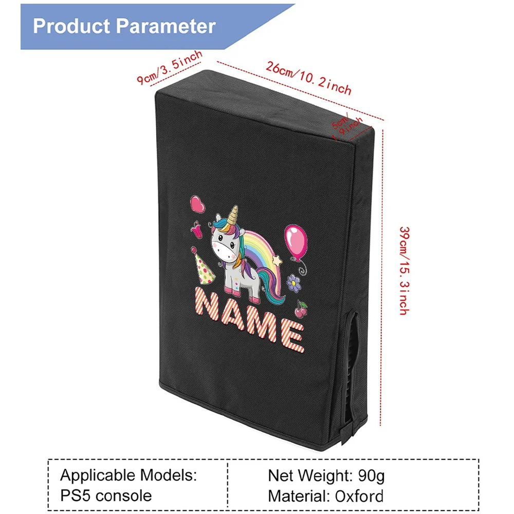 شخصية مخصصة اسم PS5 الملحقات الغبار غطاء مقاوم PS5 لعبة وحدة التحكم المضيف الحرس غطاء قابل للغسل المنتجات المخصصة