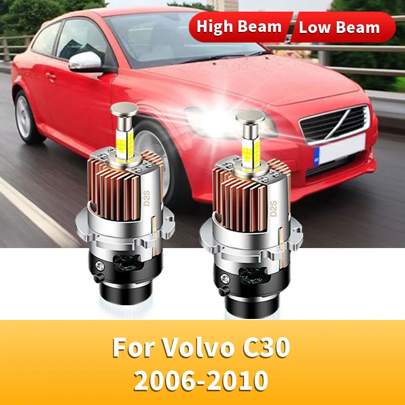 2Pcs LED Headlights Canbus 32000Lm 35W Car Headlight Bulbs For Volvo C30 2006-2010 C70 2006-2013 Xenon Replacement Lights