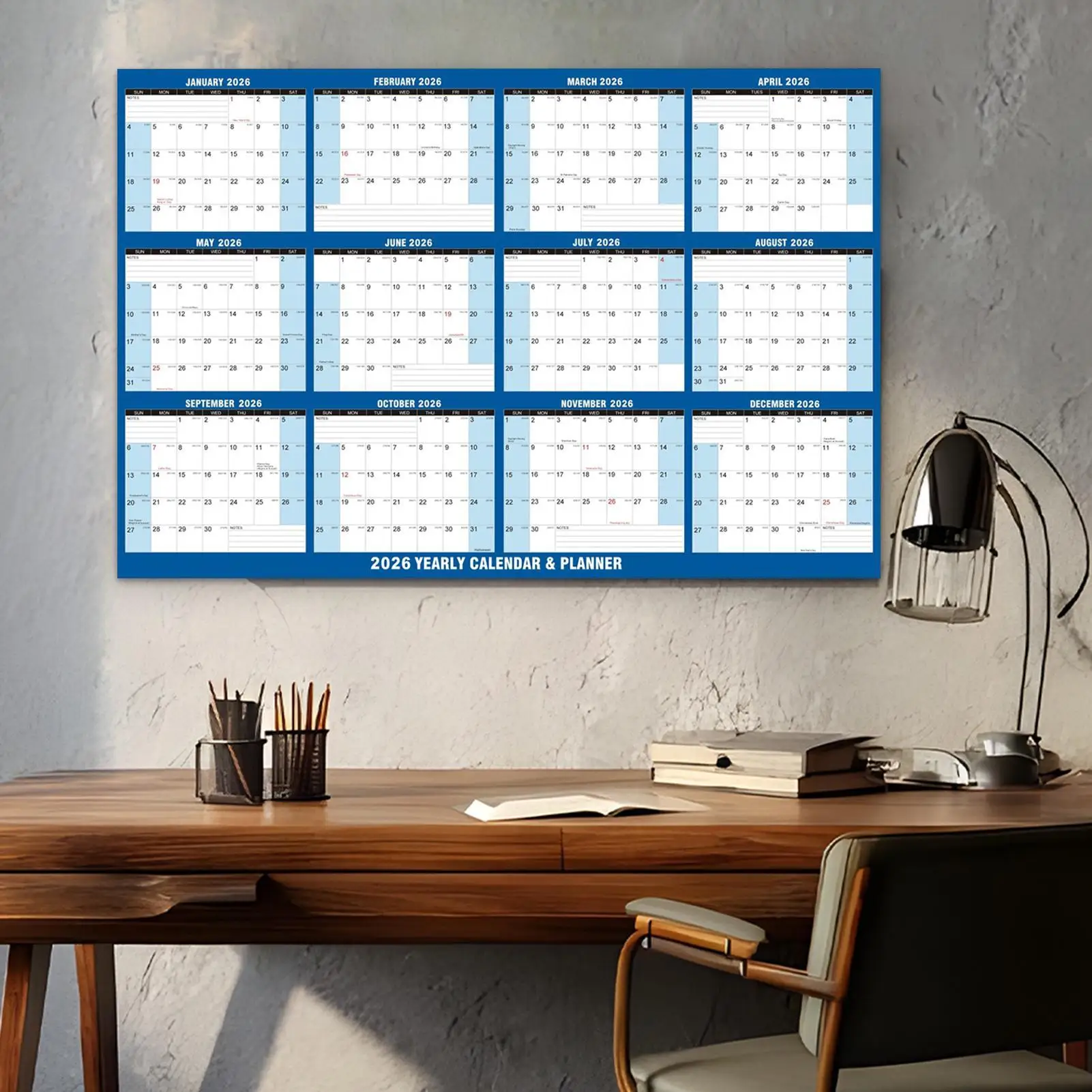 ผนังแห้งลบปฏิทิน Daily Planner ไวท์บอร์ด Erasable Planner Organizer เช็ดเปล่าสําหรับ Dorm Family Home Kitchen ตู้เย็น