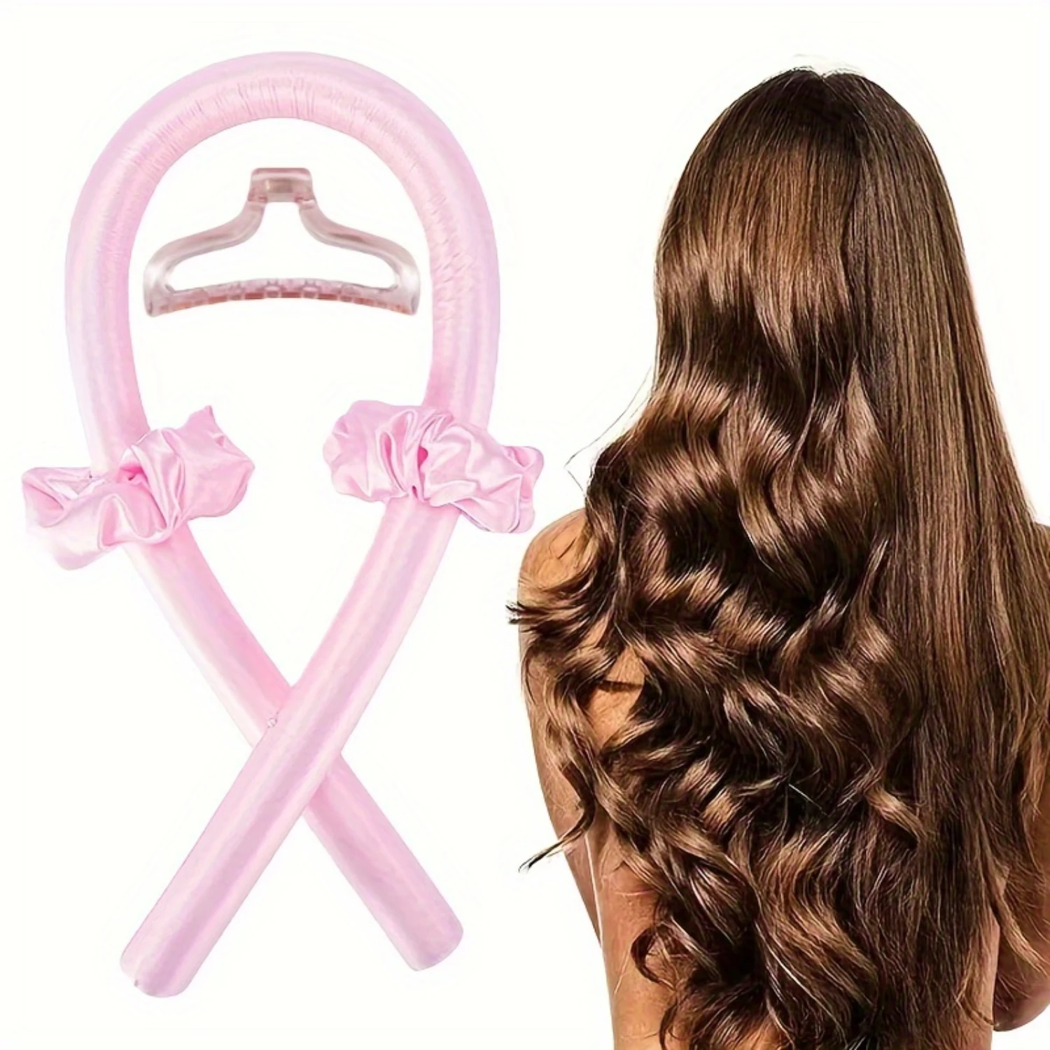 4pcs/Set Effortless Heatless Hair Curling Rod Headband Set - Non-Slip Curling Roller & Stylish Hair Claw Clips for Damage-Free,