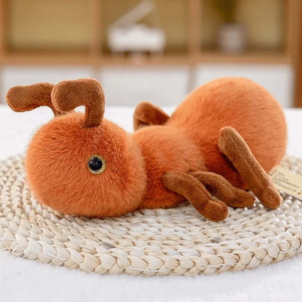 Juguetes de peluche de hormiga Lilttle de algodón PP, juguetes de peluche de animales realistas de 20cm, Animal relleno, muñeco de peluche de hormiga Kawaii, cumpleaños y Navidad