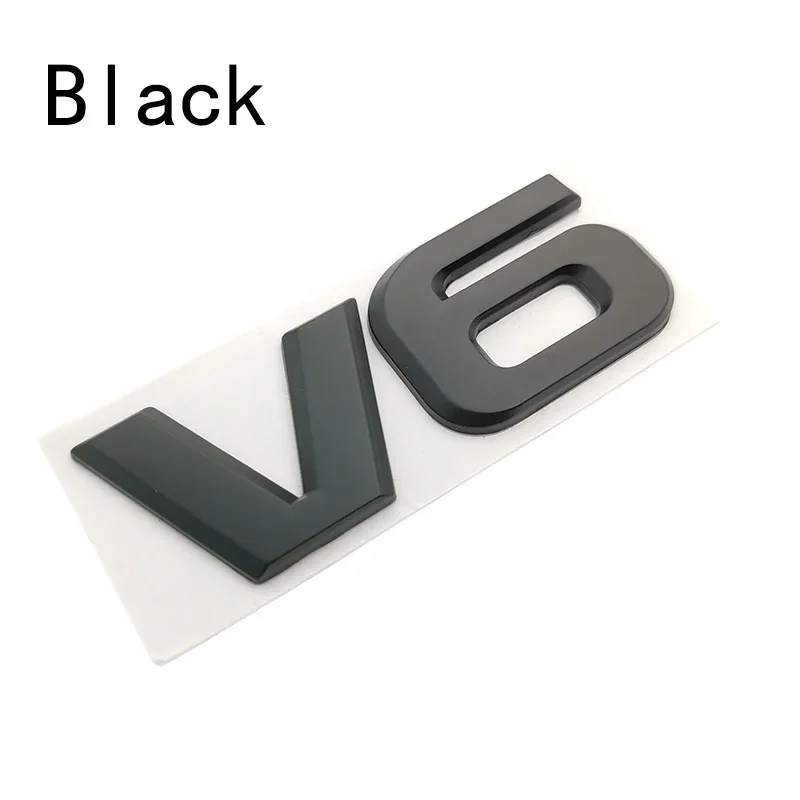 Car Chrome Metal V6 Emblem Badge 3D Decal Trunk Auto Motor Sticker Car Styling Sticker for Ford Fiesta Kuga Ranger Galaxy Fusion