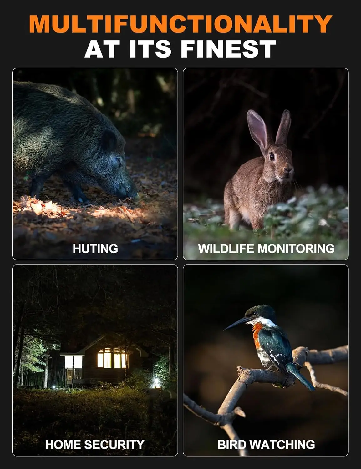 ナイトビジョンゴーグル - Eagle 4Kナイトビジョン双眼鏡 大人用、デュアルモード双眼鏡 5000mAhバッテリー、32GB SDカード付き