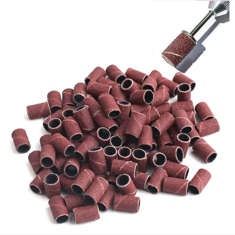 LINMANDA プロフェッショナルサンディングバンド ネイルドリル用 ネイルマニキュアサンディングバンド グリットファイル Efile ネイルドリルビット用 マンドレル付き