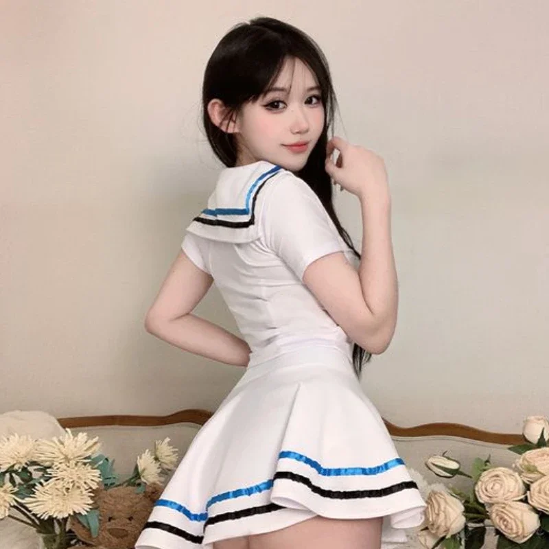 Sexy jk Seemann Uniform Cosplay Dienst mädchen Outfits Fußball Baby Cheerleading Kleid Kostüm Rollenspiel Nachtwäsche Mädchen Unterwäsche Club