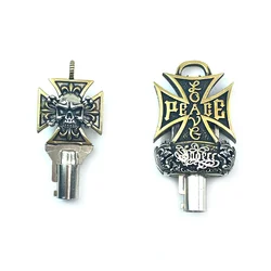 Metal Skull Head Key For Harley Touring Street Glide Road Glide Road King Dyna Softail Fat Boy V-Rod Blank Key Uncut Blade