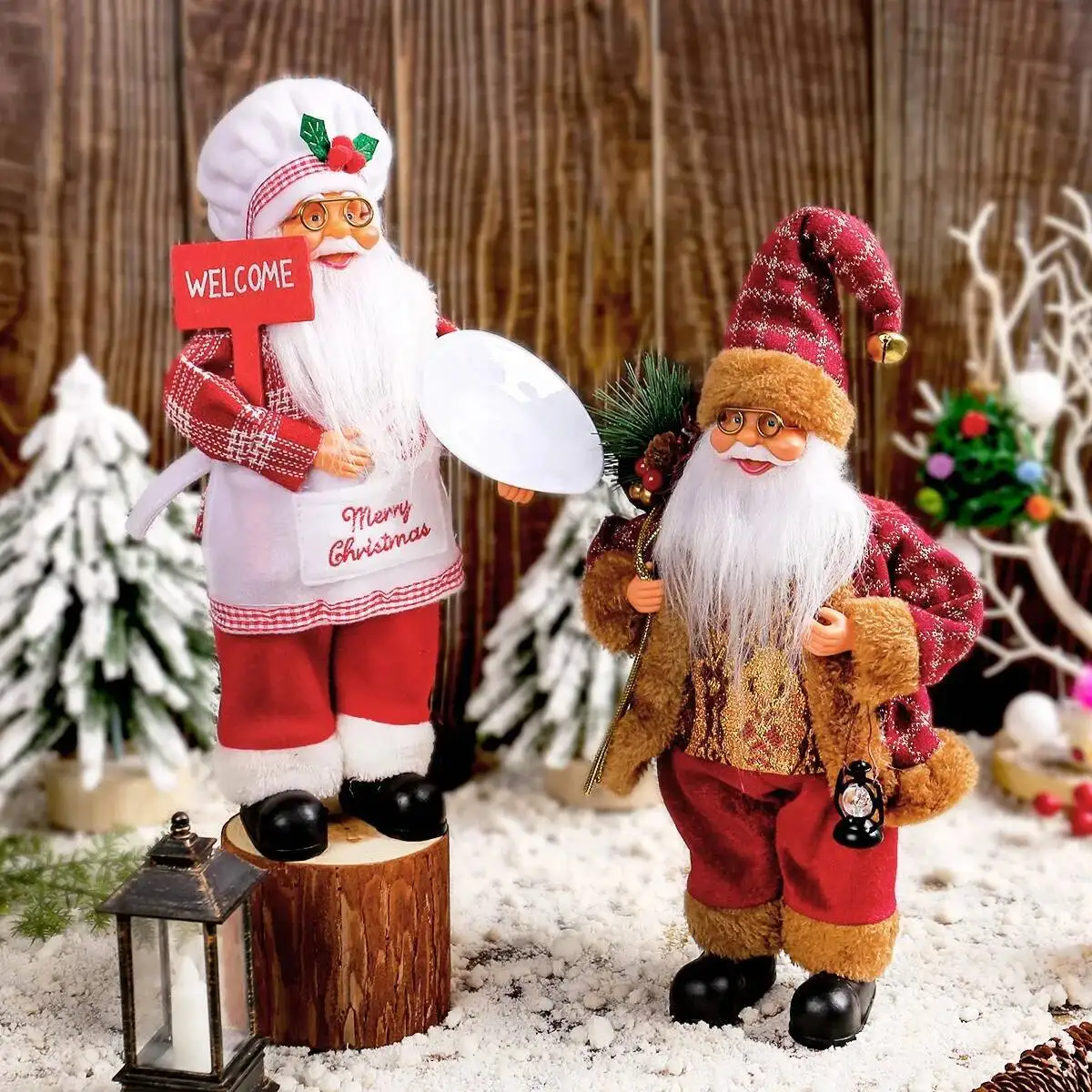 2025 gigante 30cm Navidad Santa Claus muñeco de peluche decoración Navidad fiesta decoración jardín al aire libre adornos de Navidad para el hogar regalo de Año Nuevo