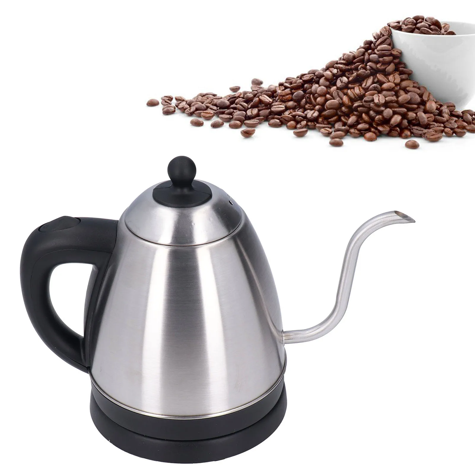 1.2L Coffee Kettle Stainless Steel Electric Heat Resistant Non Slip Gooseneck Hand Pour Coffee Pot Kettle EU Plug 220V