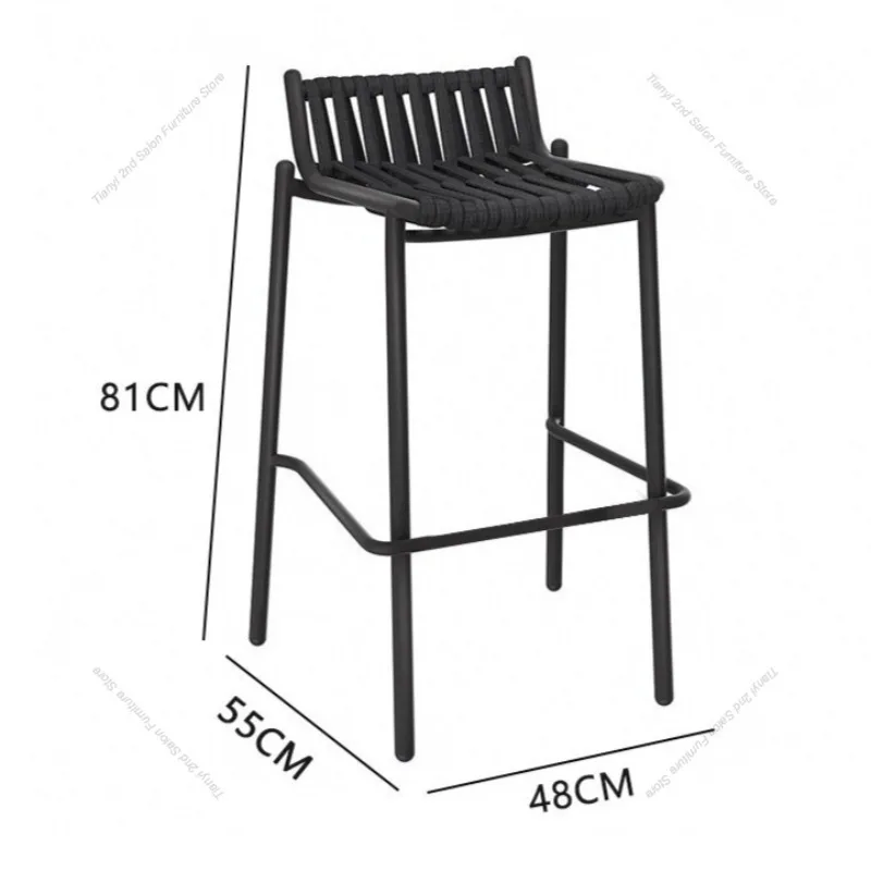 Nordic Outdoor Aluminum Alloy Bar Chairs Modern High End Leisure Outdoor Waterproof Restaurant Bar Stool Cafe Bar Furniture FYBC view 6