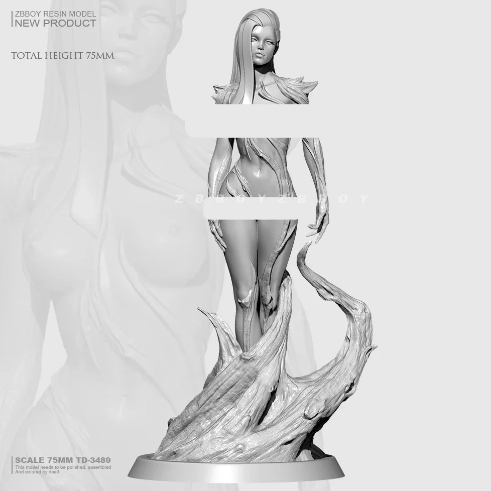 

75mm Resin model kits figure beauty colorless and self-assembled TD-3489