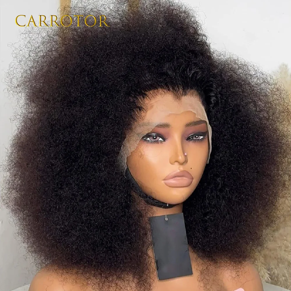 

Lagos Hairline Afro Kinky Curly 100% Human Hair Wig 13x4 Lace Frontal Virgin Human Hair Wig Pre Plucked Hair For Woman