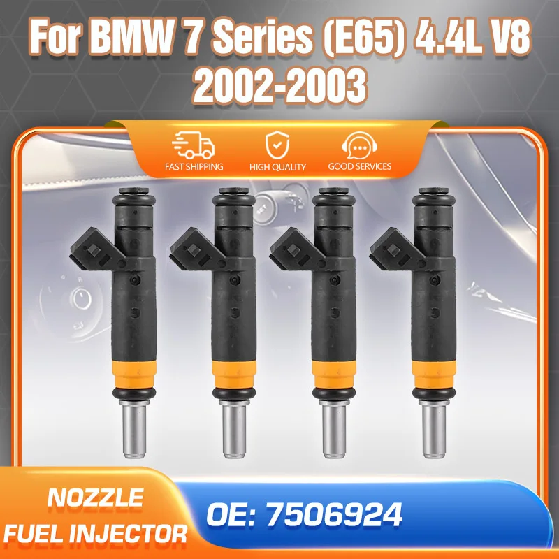 

Fuel Injectors Nozzle Injection Kit For BMW 7 Series E65 4.4L V8 2002-2003 Car Accessories Set of 4pcs 7506924 13537506924 FJ611