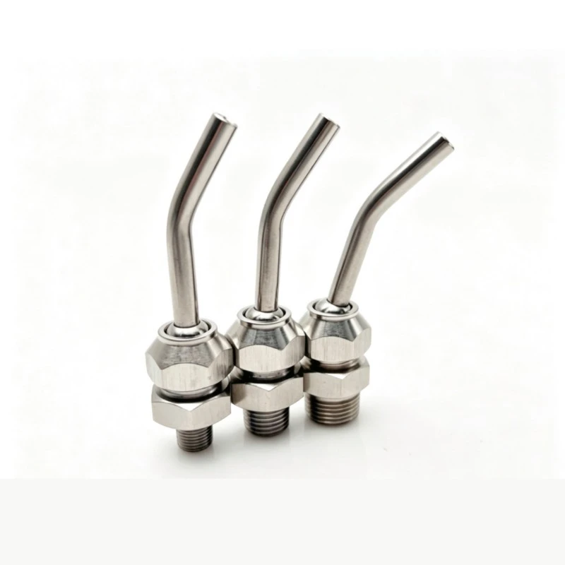 M8 M10 M16  304 Stainless Steel Swivel Ball Coolant Nozzle for CNC Lathe Turret Cutting Fluid Water Cooling Spray Nozzle