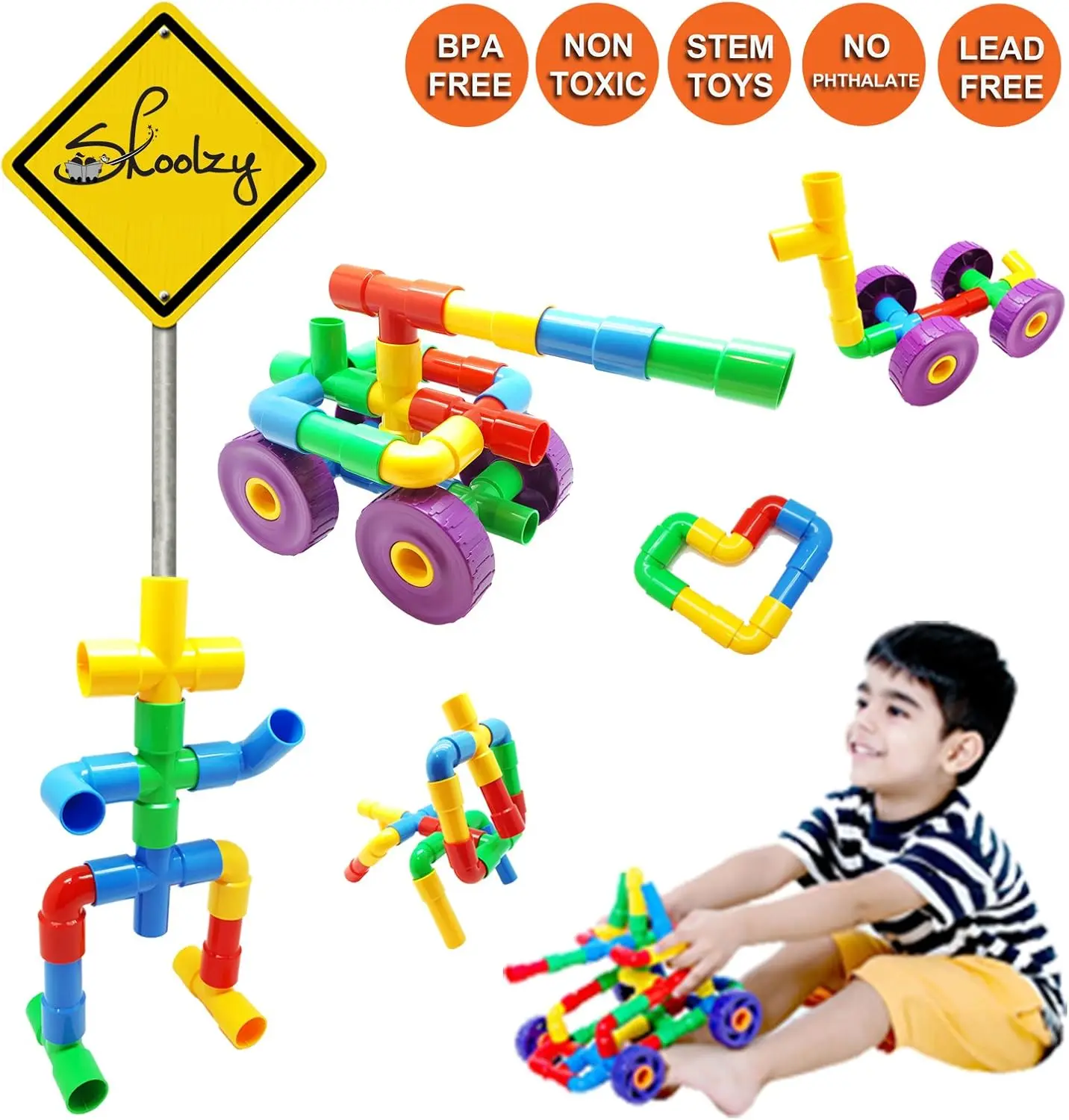 STEM Learning Pipe Tube 29-delige Toys_and_Games-set, educatieve bouwbouwstenen voor ADHD en autisme voor baby, kind in