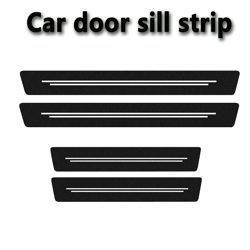 New Universal Imitation Carbon Fiber Leather Car Door Sill Protection Strip Tough And Durable Decorative Car Sticker Accessories