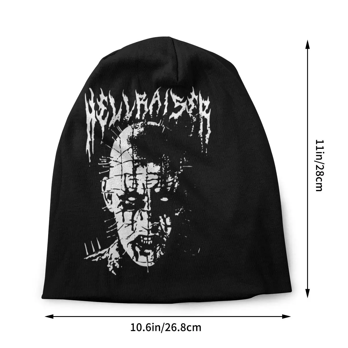 Horror Metal Pinhead Hellraiser Cap Goth Autumn Winter Street Skullies Beanies Hat Unisex Adult Warm Head Wrap Bonnet Knit Hat