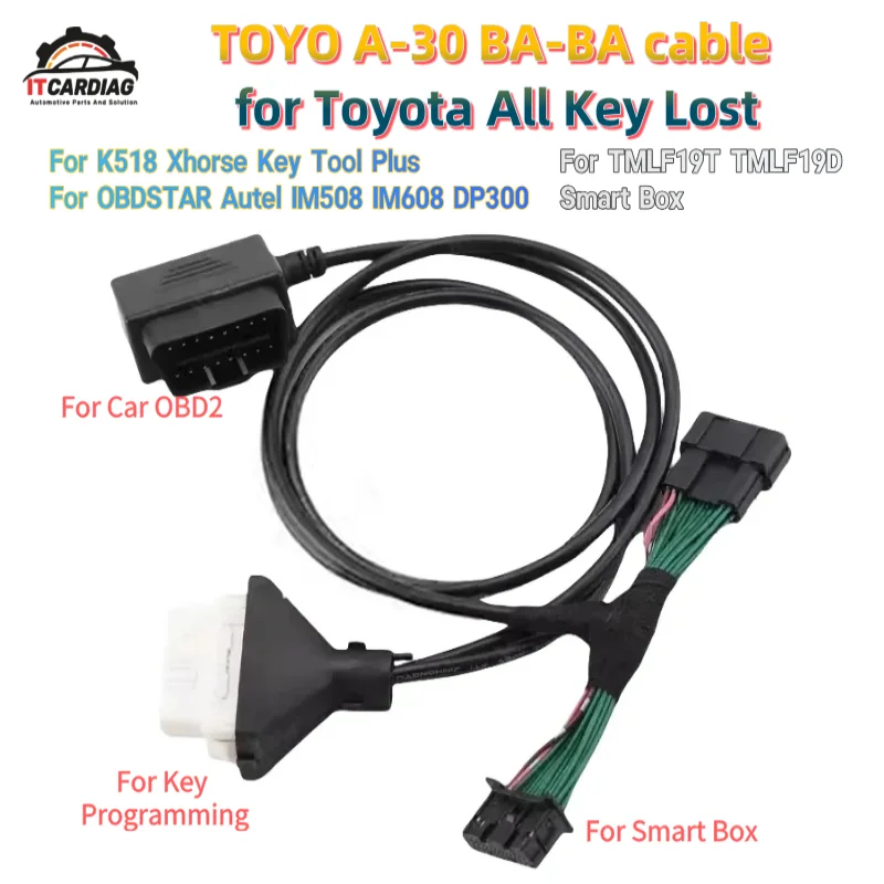 Кабель Toyo A-30 8A BA 4A Smart Key Programming Conector для Toyota 30 для OBDSTAR K518 Xhorse Key Tool Plus для TMLF19T TMLF19D