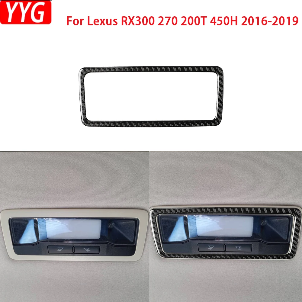 

For Lexus RX300 270 200T 450H 2016-2019 Carbon Fiber Rear Reading Light Panel Cover Car Interior Decoration Accessories Sticker